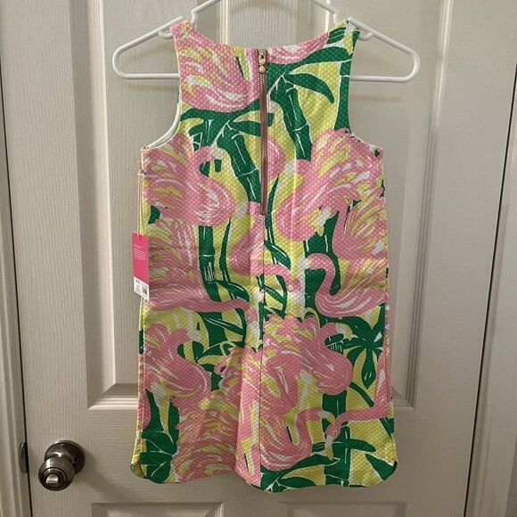 Lilly Pulitzer for Target Flamingo Fan Dance Shift Dress Girls Size M 7-8 NWT - Picture 8 of 12